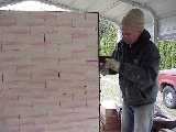 Tightening brick into door
